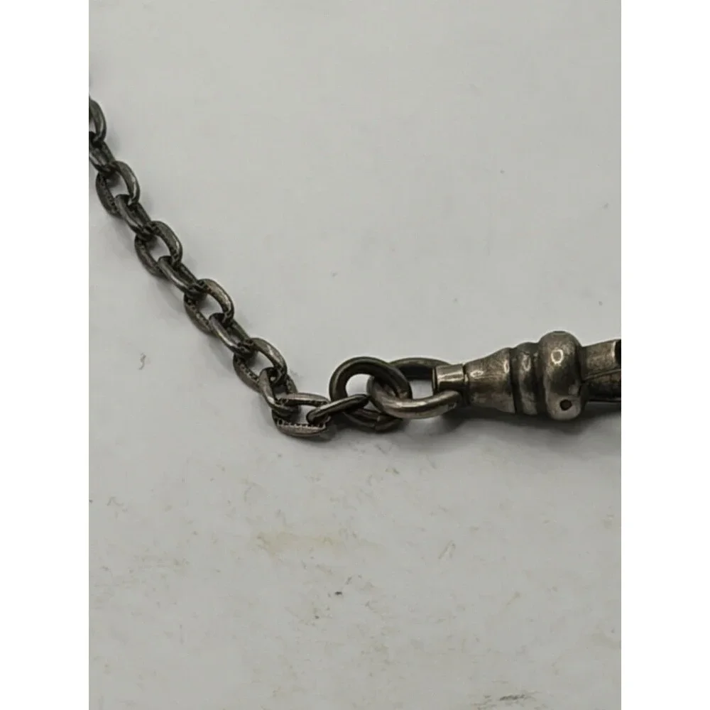 Victorian  Sterling Silver Art Deco Mens Belt Loop Packet Watch Chain fob 925